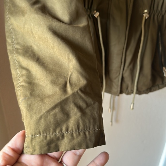 ZARA TRAFALUC Olive Green Faux Fur Outerwear Jacket - Picture 5 of 9